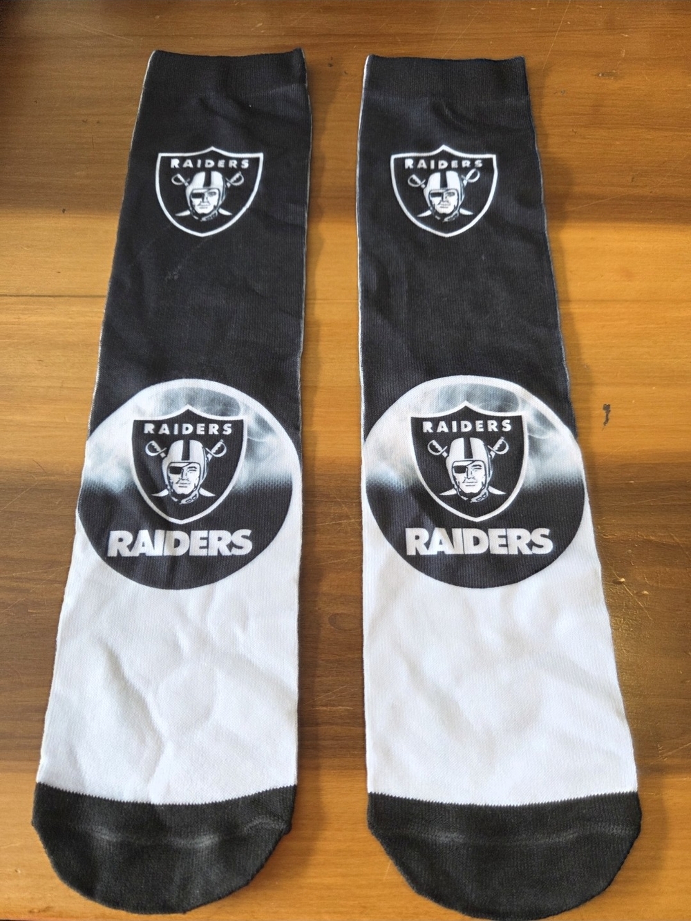 Las Vegas Raiders Black and White Crew Socks